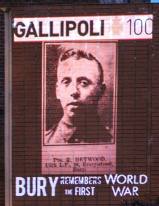 Projection on building of The Fusilier Museum