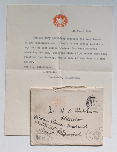 Letter from The War Office